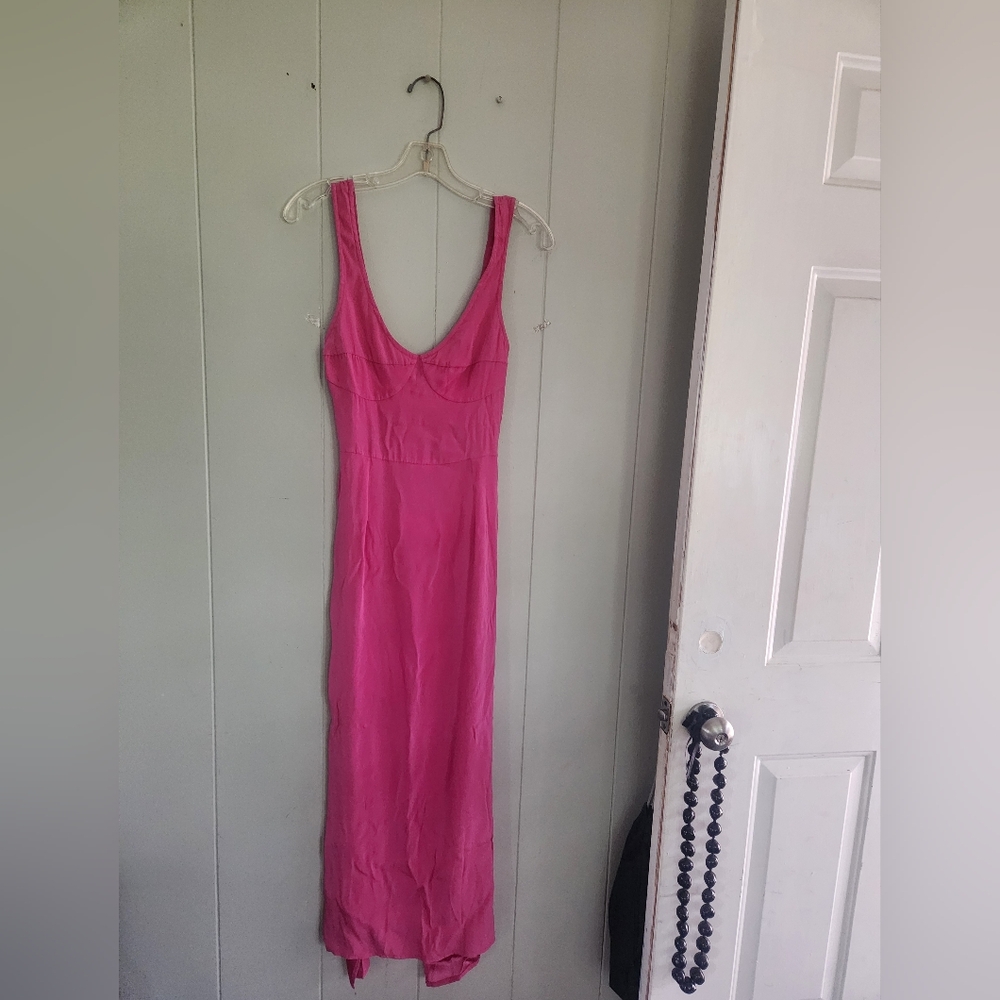 Acacia silk penny dress pink